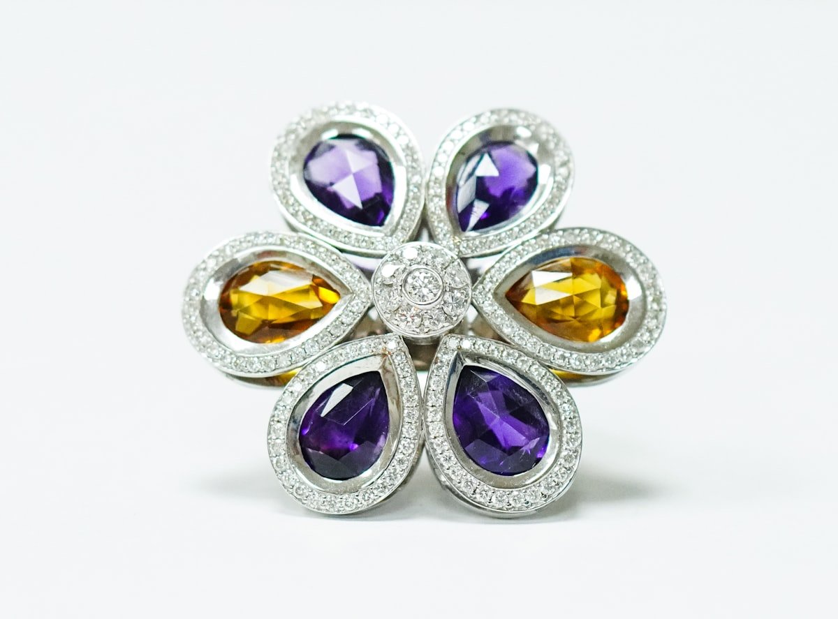Diamond ring on dark silk